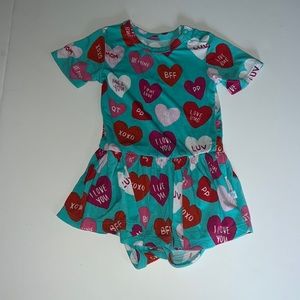 Posh Peanut Valerie Candy Hearts Twirl Bodysuit - 6-12 months